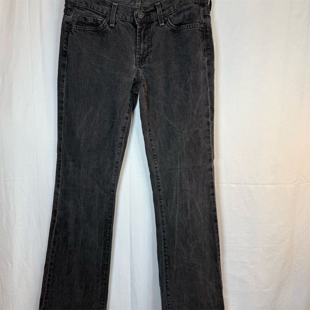 7 For All Mankind Jeans Womens Black Charcoal Wash Straight Leg 32 Inseam